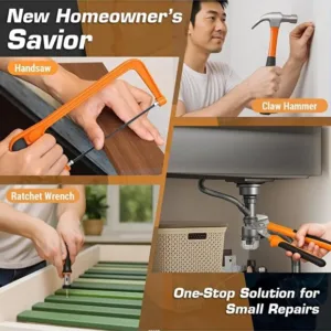 RWRW General Household Hand Tool Kit Portable Combination Mixed Tool Set for Car Home Auto Repair 3 1 org zoom 13 7