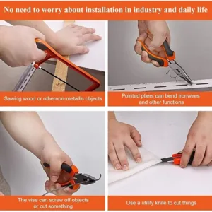 RWRW General Household Hand Tool Kit Portable Combination Mixed Tool Set for Car Home Auto Repair 4 1 org zoom 14 7