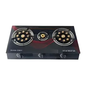 SLIVERS CRIEST SC-003Y 3-Burner Tempered Glass Cooktop with Automatic Ignition