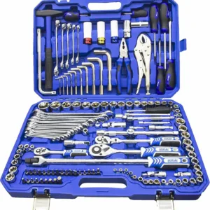 Bonai 142-Piece Socket Wrench Tool Set, 1/4-3/8-1/2 Inch Drive Metric Ratchet Kit