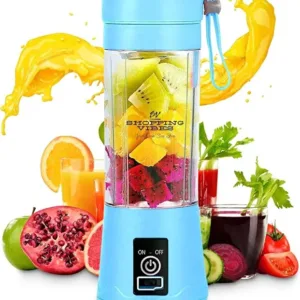MK 400ML Portable Wireless Blender with Strap - High-Speed 6-Blade Mixer for Smoothies Maker, Shakes &
