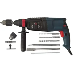 Generic BOSS 2200W Rotary Hammer Drill machine with 3 Modes 3 Hammers Bits 2 Chisels