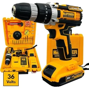 Boss Cordless Drill Machine with 2 Batteries Chargeable 17 Pieces Bits In Kit Box, 36v
