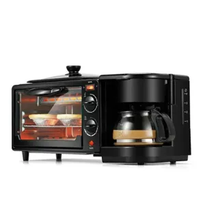 Silver Crest 3-in-1 Breakfast Maker (SC-206) - Coffee, Toaster Oven, Griddle, 2800W