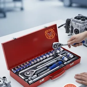 Generic 25 Piece Professional Heavy Duty Socket Set - 1/2 Inch Ratchet Handle and Steel Socket Set (with