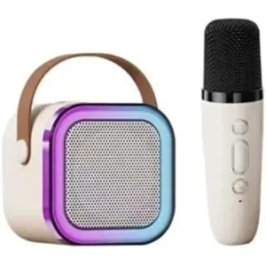SUKILO Colorful Karaoke Sound System – Portable Bluetooth Speaker with Microphone, LED Light Show,