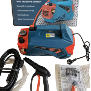 Boss Professional Electric High Pressure Car Washer, Blue, Portable, with Spray Gun, Hose, Detergent.