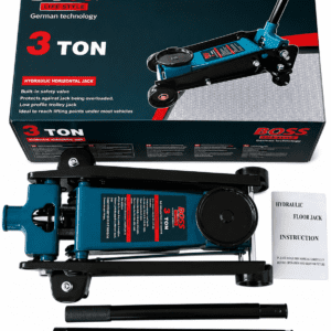 BOSS 3 Ton Hydraulic Floor Jack – Heavy Duty Low Profile Trolley Jack with Safety Valve & Quick Lift System