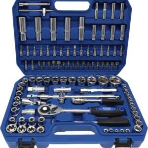 Boss Socket & Ratchet Tool Set 108 Piece – Complete Mechanics Kit with Extension Bars, Screwdriver Bits & Storage Case for Home,