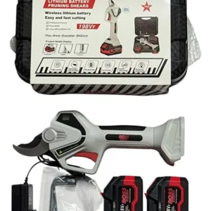 Generic BOSS Lithium Battery Pruning Shears, 198VF Wireless Electric, 40mm Max Cutting Diameter, with Case a