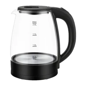 SLIVERS CRIEST Electric Glass Kettle, 2L Capacity, Rapid Boiling, Auto Power-Off, Easy-Clean Design