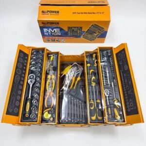 NeoPOWER 85-Piece Professional Tool Set with Metal Tool Box – Socket Wrench & Hand Tools Kit