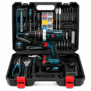 BOSS 188VF Cordless Lithium Electric Drill Hammer Kit – Professional GWS Power Drill Set with Battery, Charger & Accessories (German Technology)