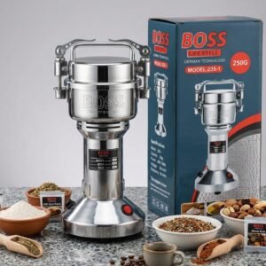 BOSS  Duty Electric Grinder – 250G Stainless Steel Mill for Spices, Coffee & Grains (German Technology)